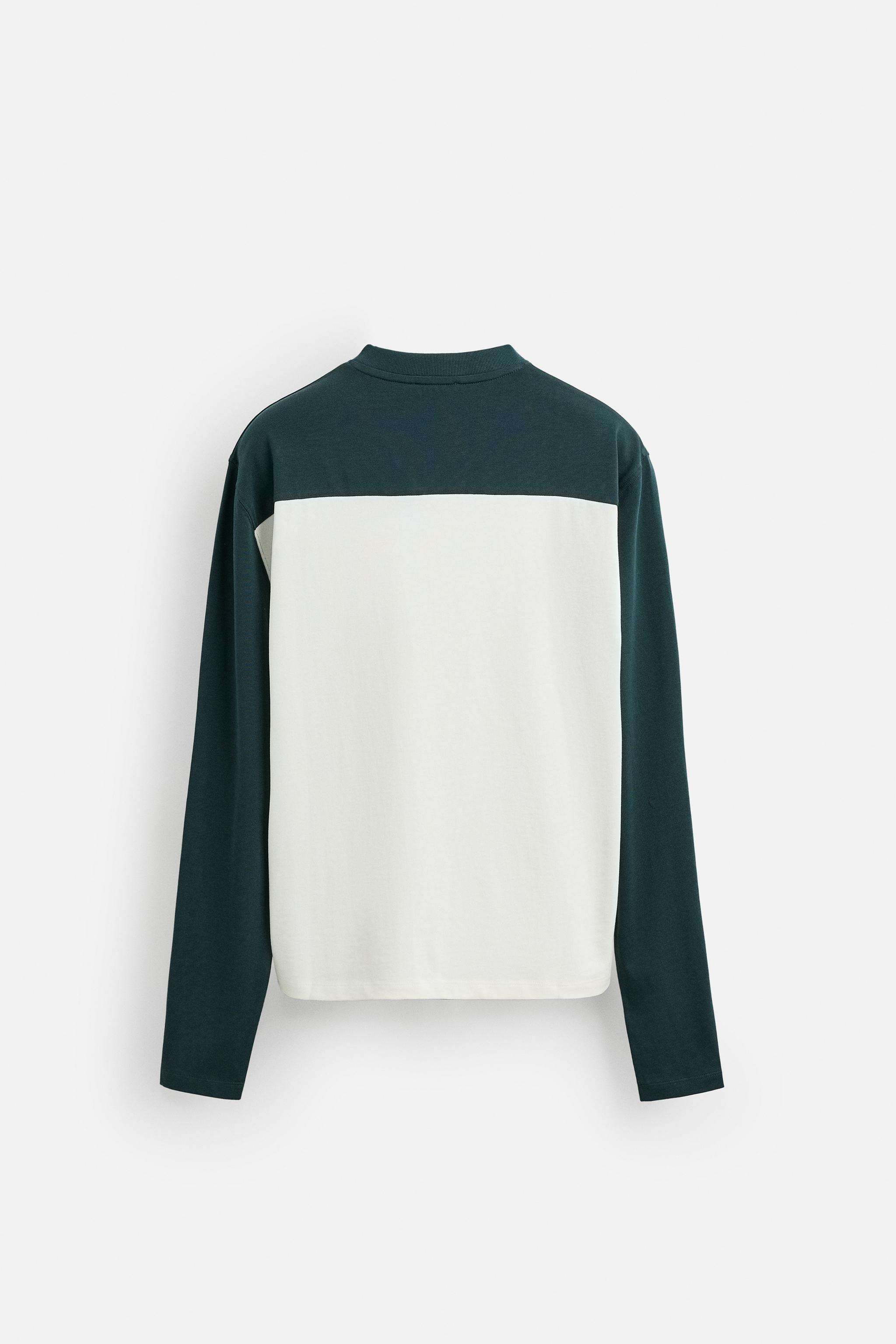 ZARA【NEW】COLOUR BLOCK EMBROIDERED T-SHIRT COLOUR BLOCK EMBROIDERED T-SHIRT - Yellow | ZARA United Kingdom