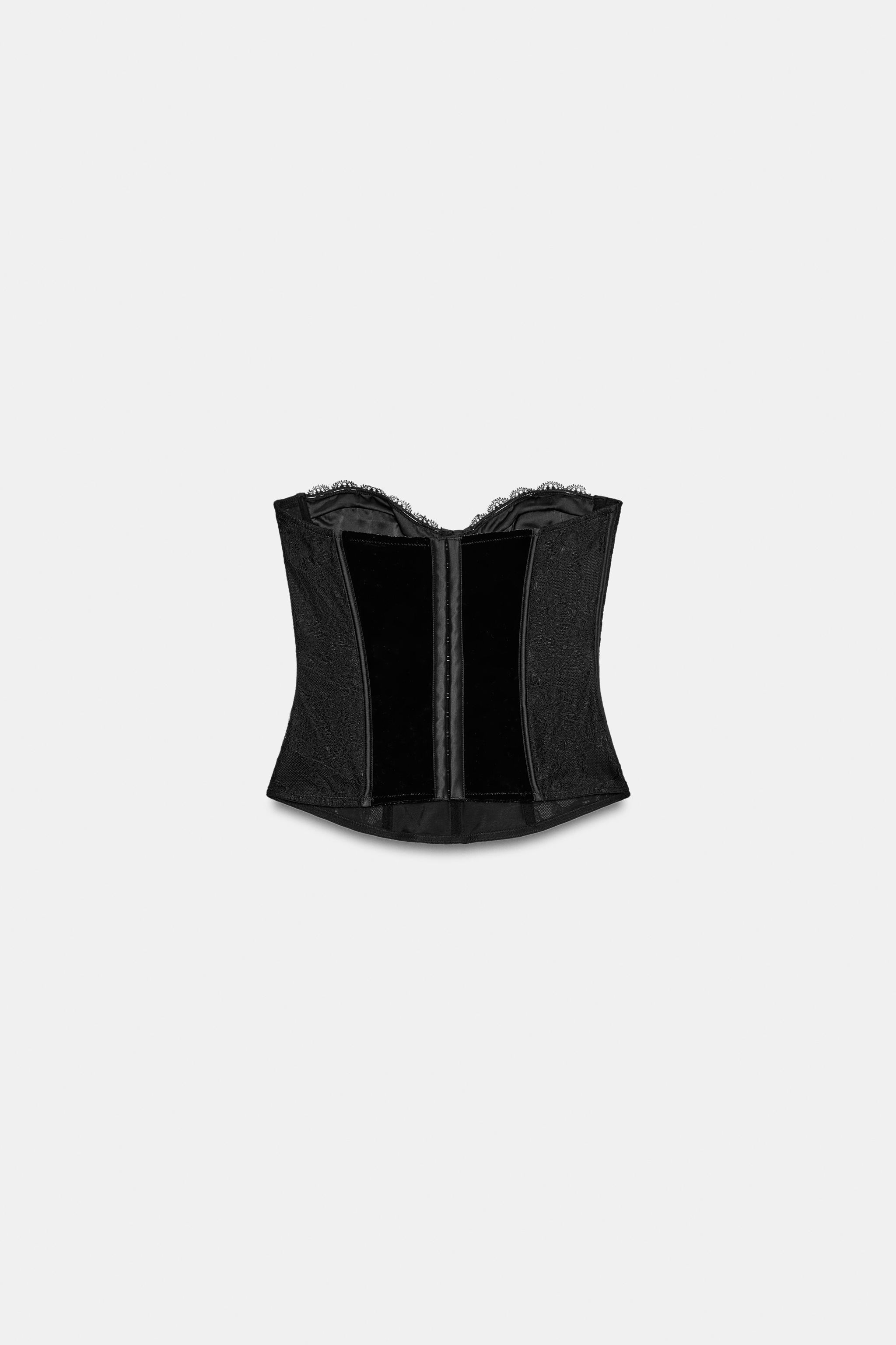CORSET VELOURS DENTELLE