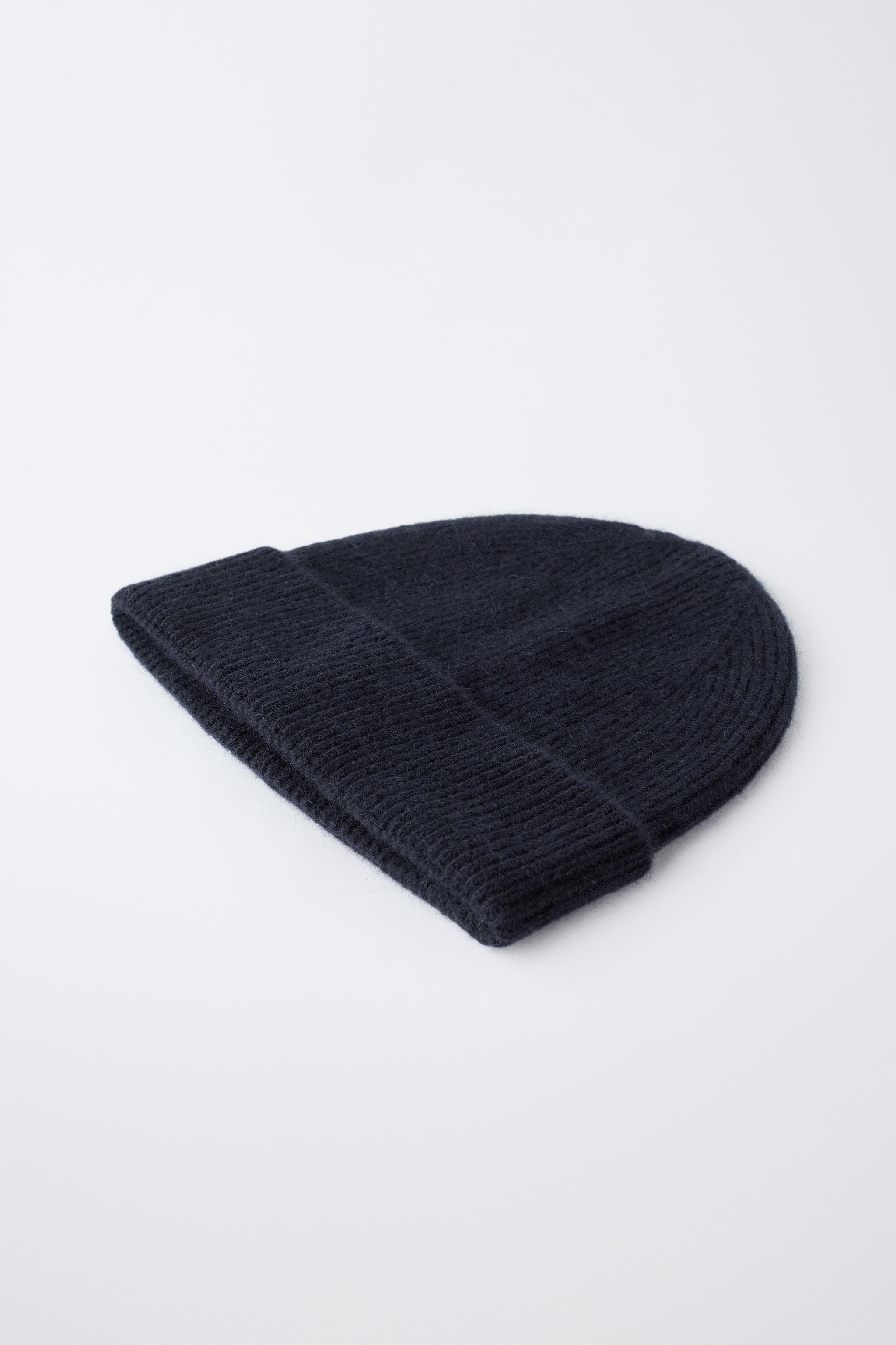 100% CASHMERE BEANIE — Dark navy
