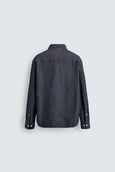 CHEMISE EN JEAN COUPE DÉCONTRACTÉE - Bleu de Zara - Image 8