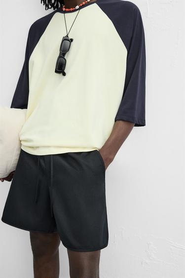 COTTON/LYOCELL BERMUDA SHORTS - Black by Zara - Image 5