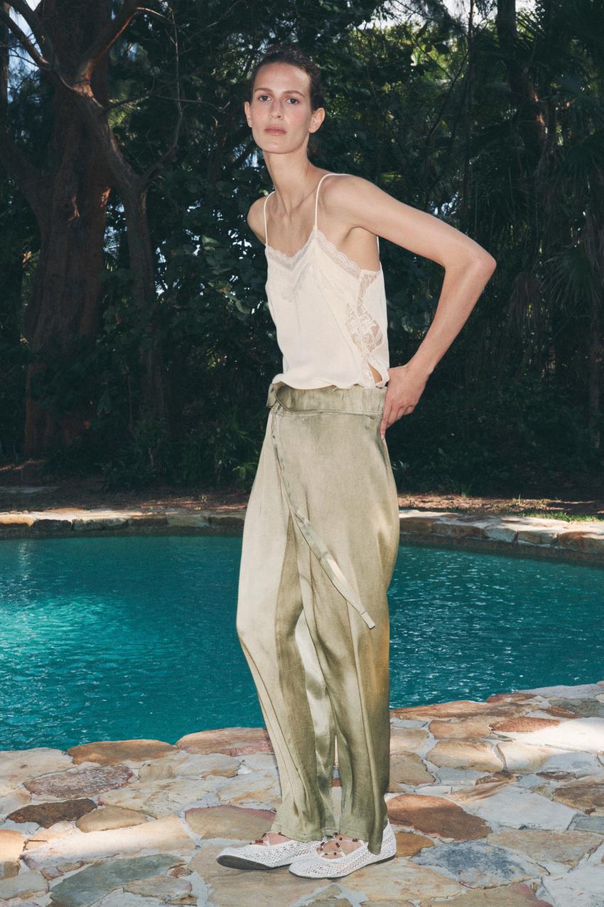 ZW COLLECTION LOW-RISE FLOWY PANTS
