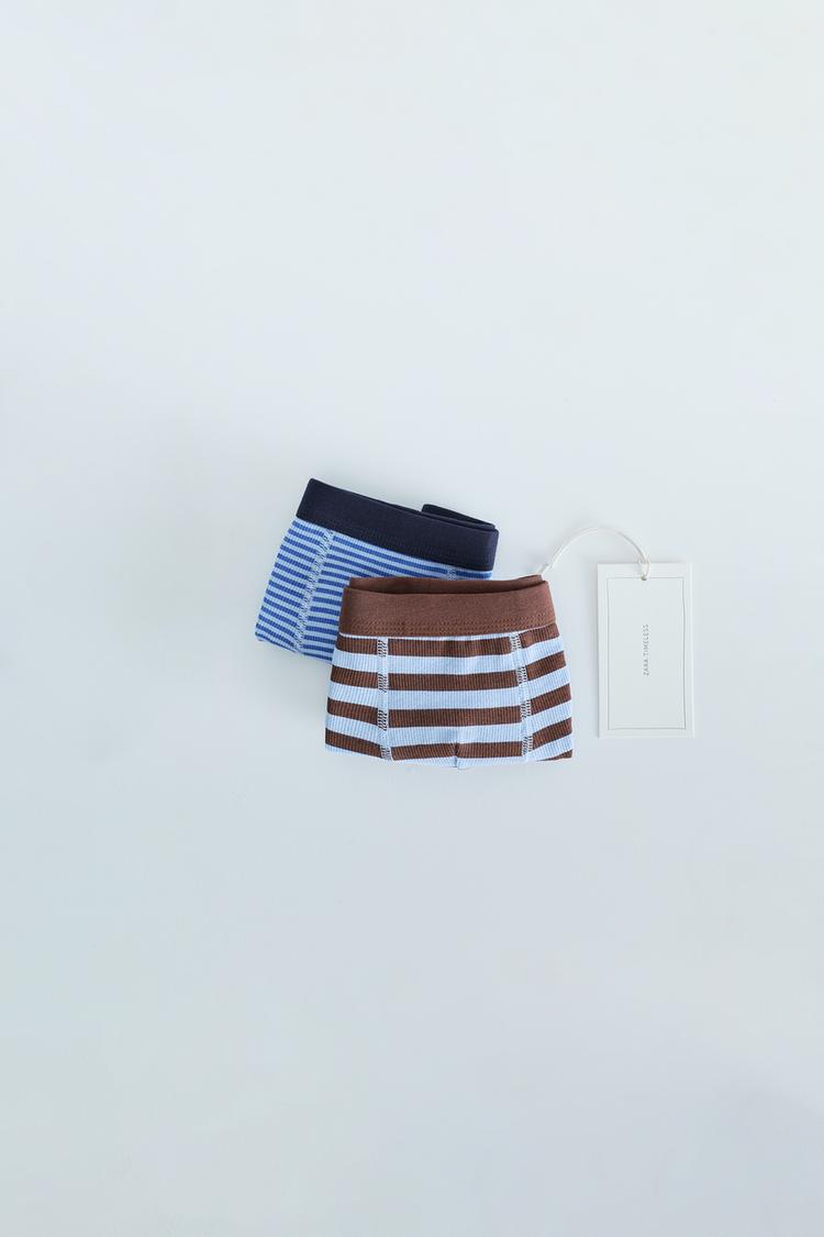ZARA TIMELESS - THREE-PACK OF STRIPED BOXER BRIEFS — Multicolored
