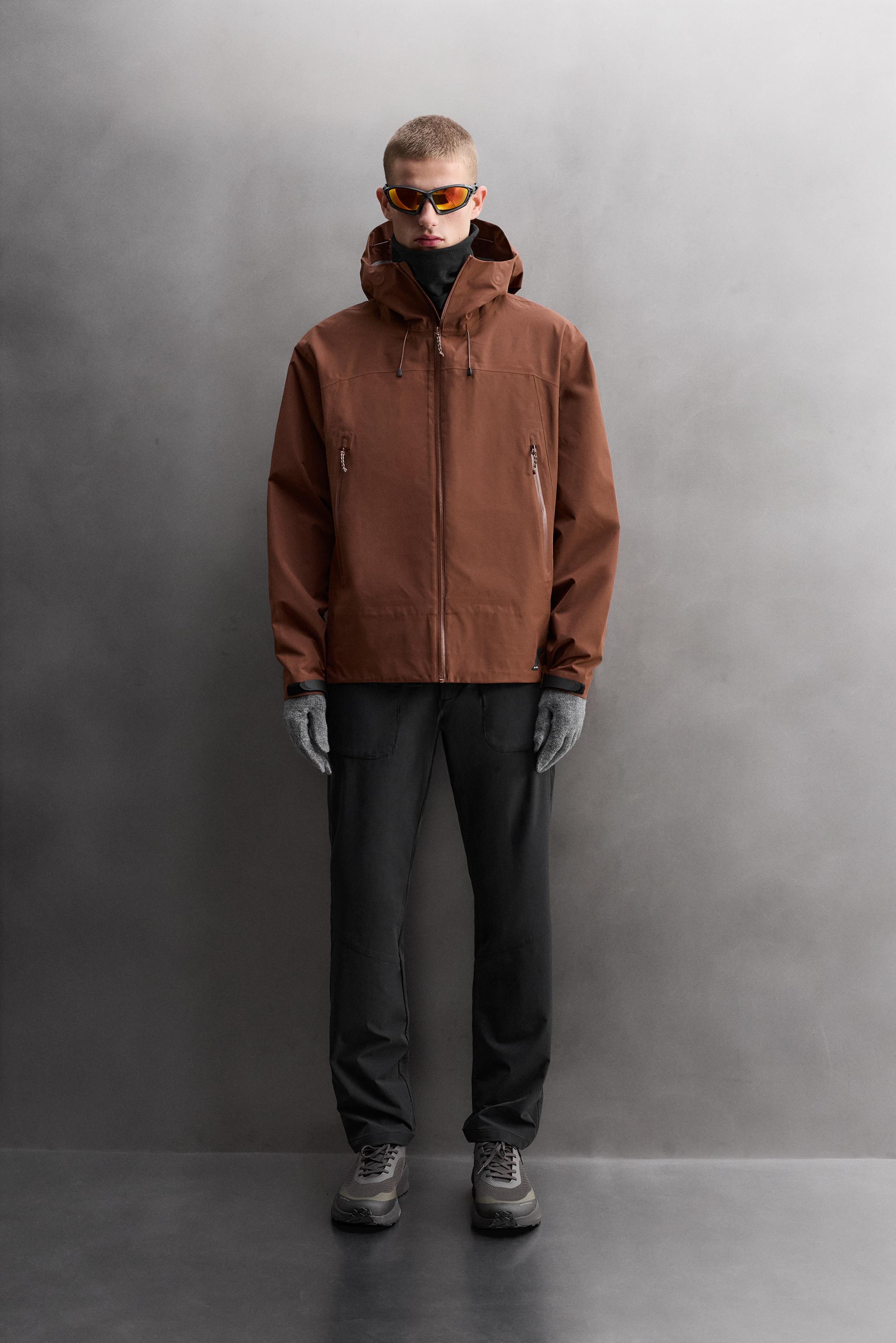 WATERPROOF SHELL TECHNICAL JACKET - Brick | ZARA United States