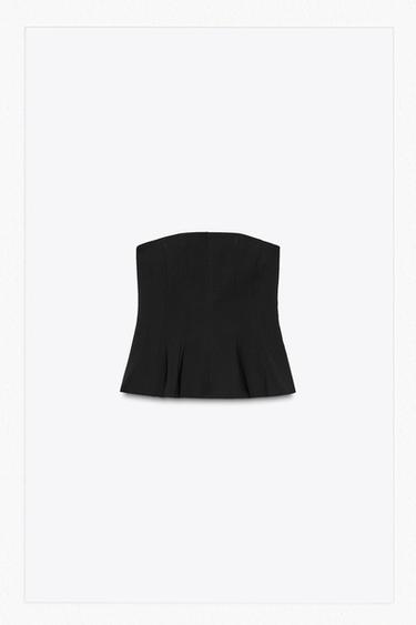 TOP PALABRA DE HONOR PEPLUM - Negro de Zara