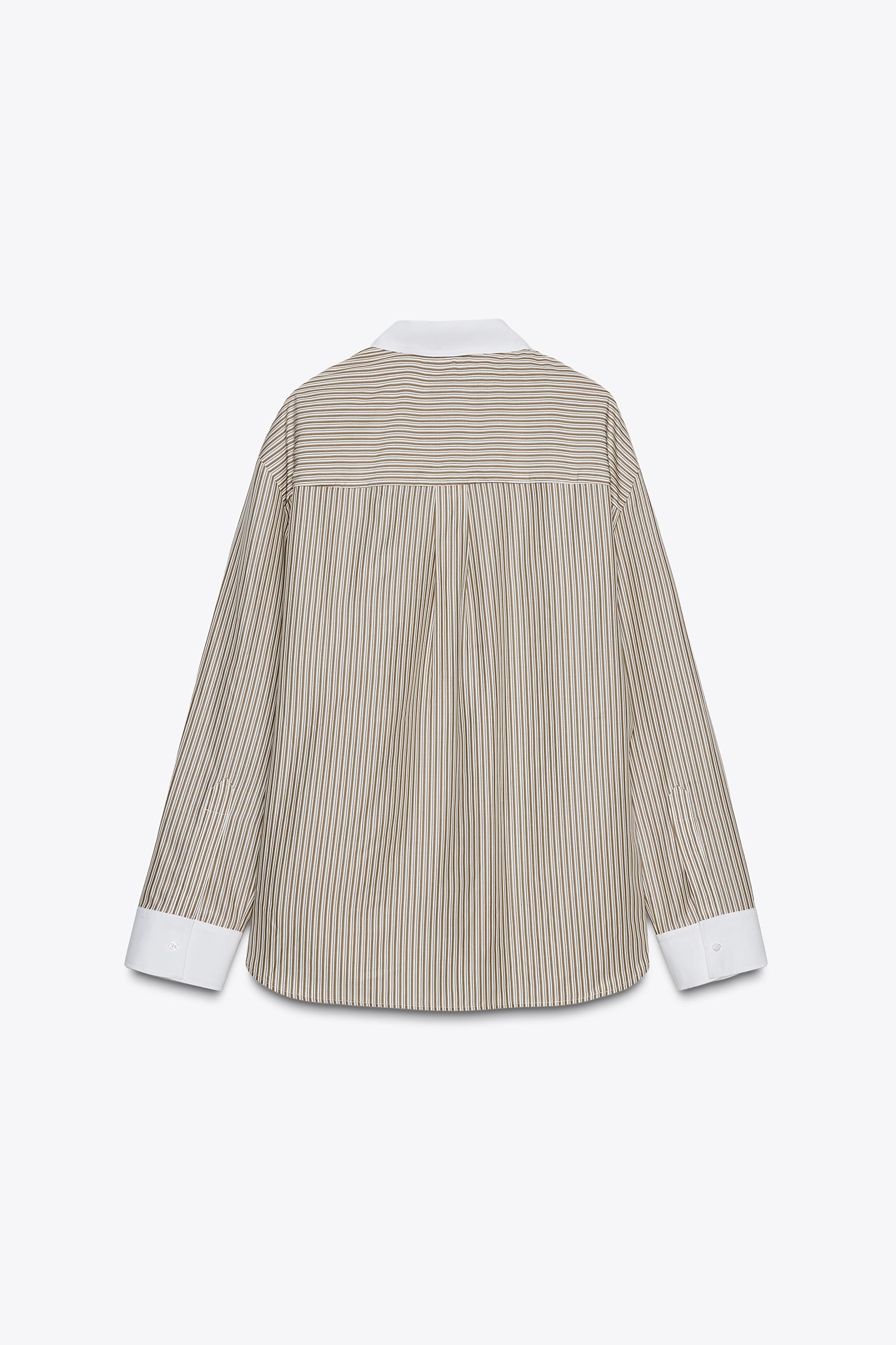 ZW COLLECTION CONTRAST STRIPED SHIRT - striped | ZARA Canada