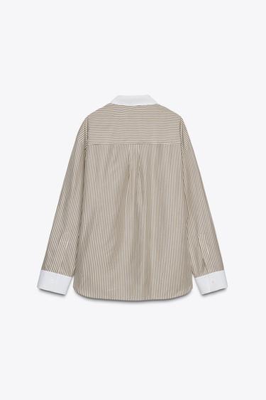 CHEMISE RAYURES CONTRASTE ZW COLLECTION - rayures de Zara - Image 7