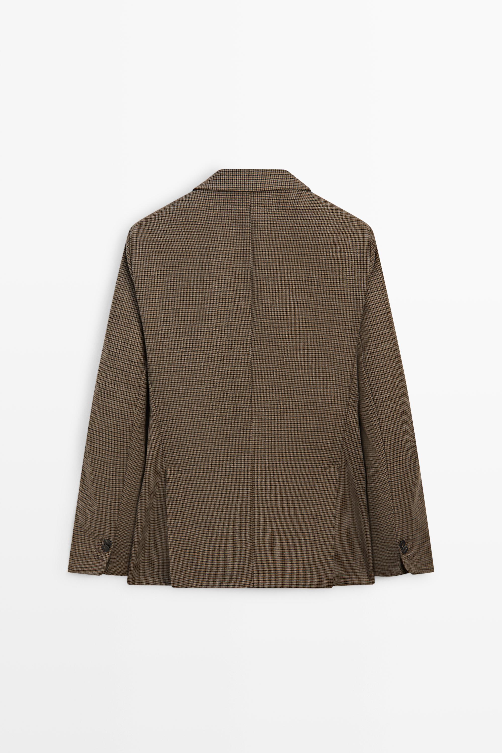100% wool houndstooth blazer
