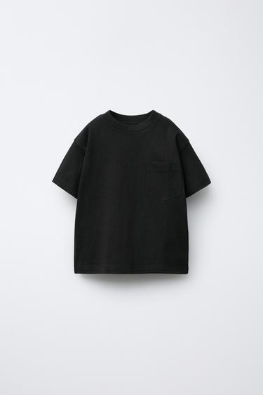 PLAIN T-SHIRT WITH POCKET - Black by Zara - Image 0