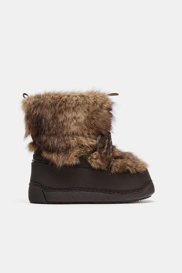 BOTA FAUX FUR COMBINADA SKI COLLECTION - Marrom da Zara
