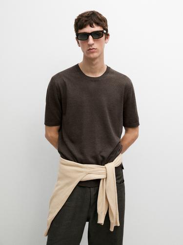 Zara Lightweight 100% linen knit T-shirt - 734