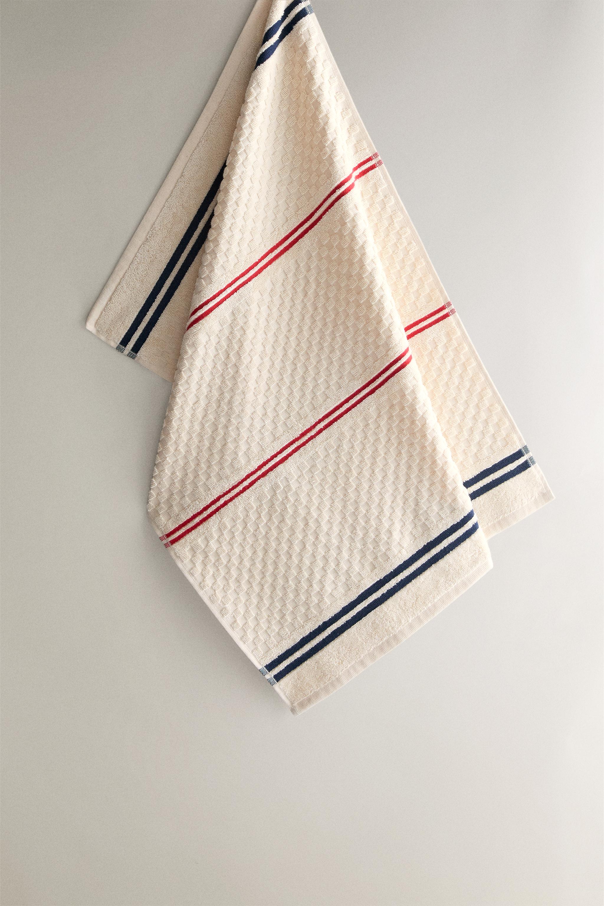 STRIPED COTTON TERRYCLOTH KITCHEN TOWEL