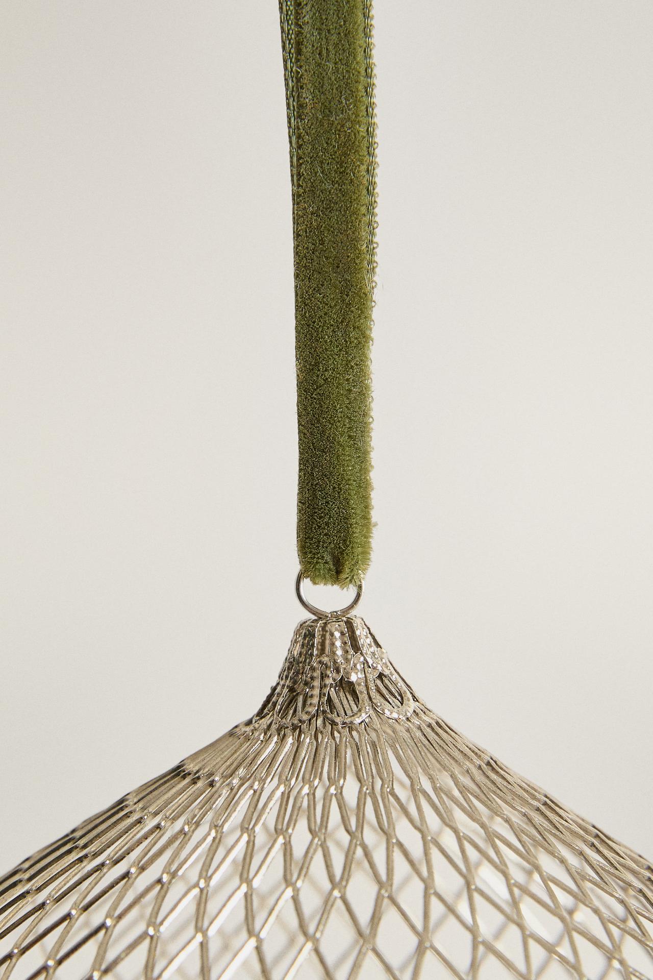 MESH CHRISTMAS TREE DECORATION — Silver