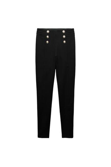 LEGGINGS WITH GOLD BUTTONS