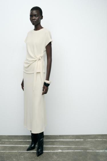 SOFT KNOT TOP - Ecru by Zara - Image 0