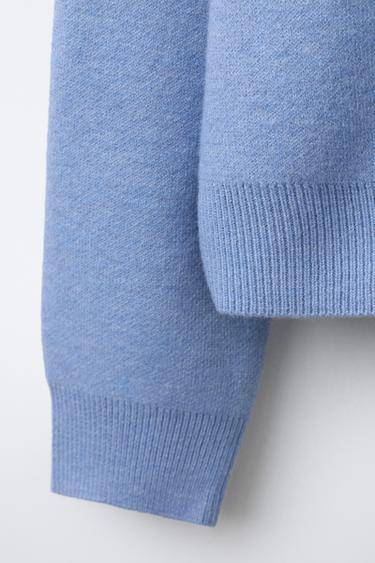 HOODED KNIT JUMPER - Faded blue by Zara - Image 3