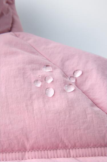 VESTE REMBOURRÉE À CAPUCHE DÉPERLANTE - Rose de Zara - Image 8