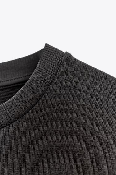 RUSTIC SHORT SLEEVE SWEATSHIRT - Charcoal by Zara - Image 7
