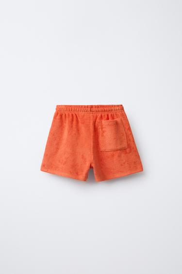 TOWELLING BERMUDA SHORTS WITH SIDE STRIPES - Orange by Zara - Image 1