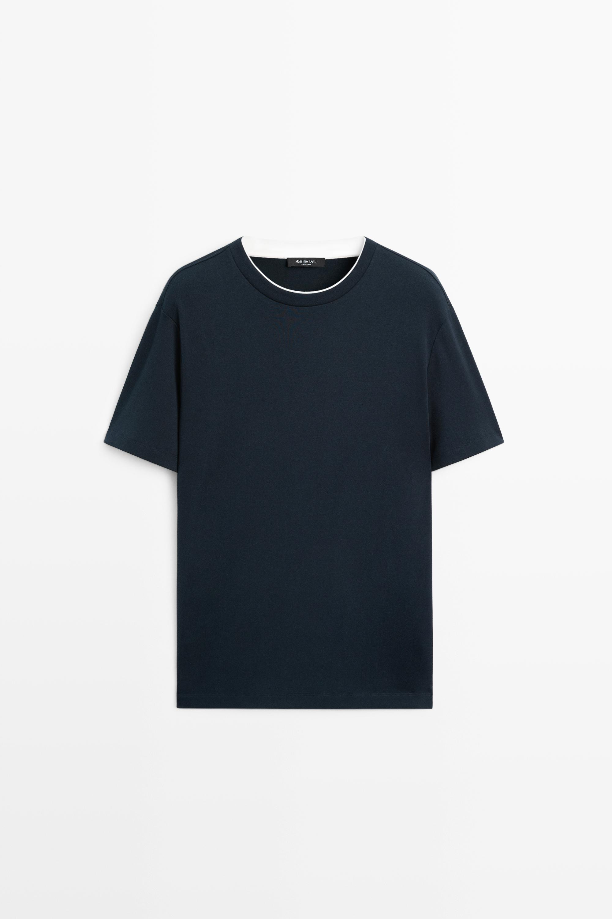 T-shirt double col 100 % coton