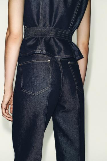 JEANS Z1975 STRAIGHT MID-WAIST CREASED - Blue by Zara - Image 5