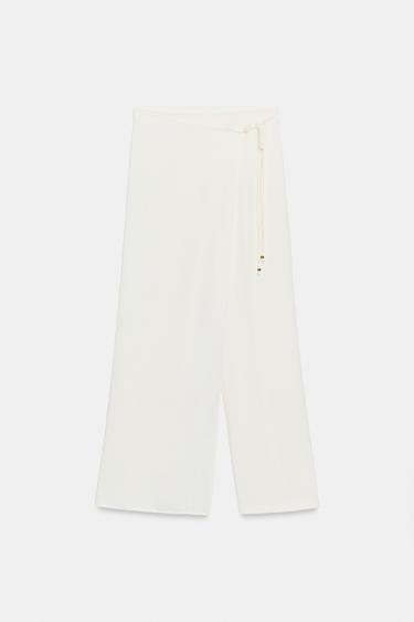 WRAPOVER SARONG TROUSERS - Oyster-white by Zara - Image 6