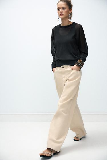 JEAN RELAXED TAILLE NORMALE ÉDITION LIMITÉE - Écru de Zara