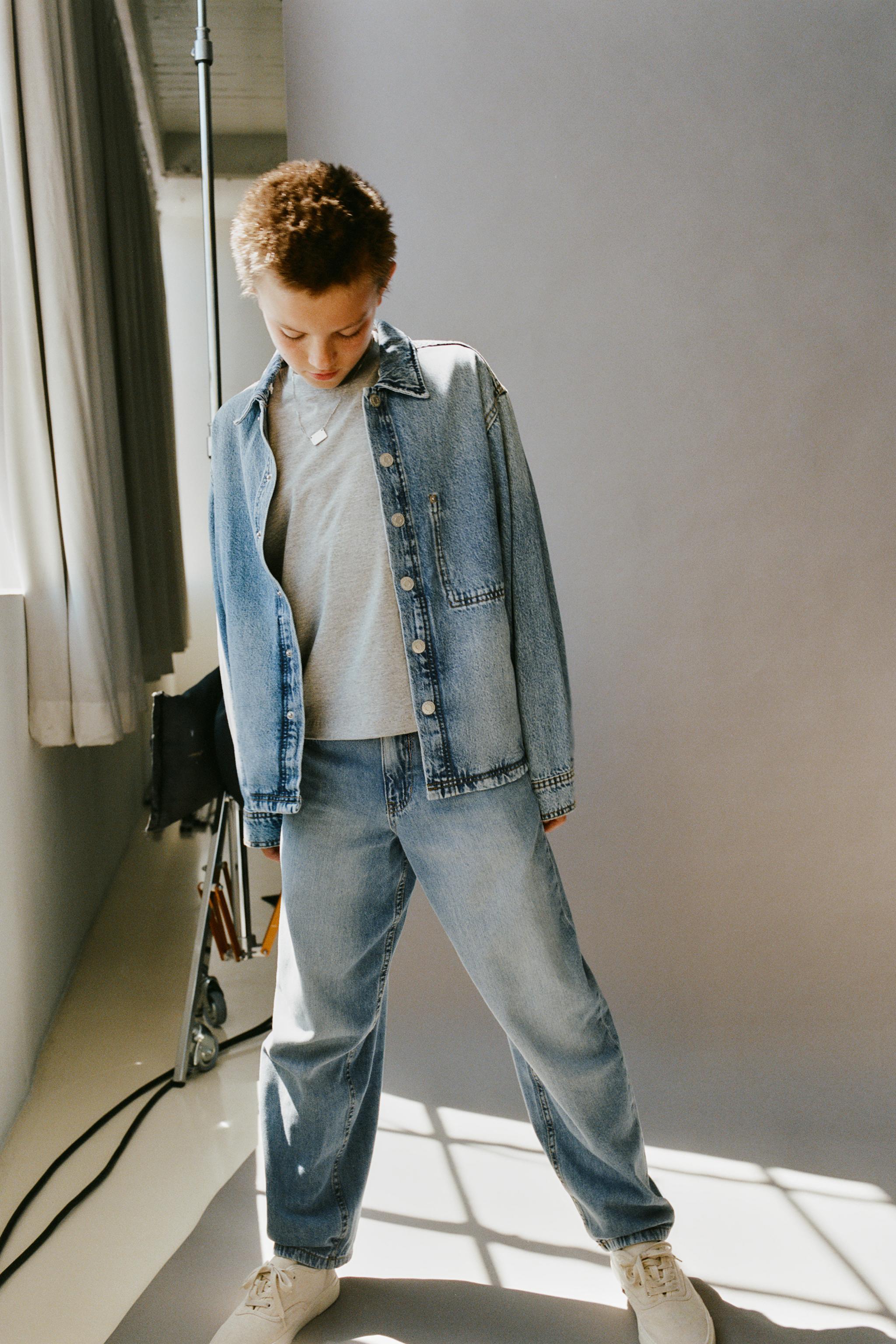 BAGGY BALLOON JEANS WITH DRAWSTRING — Blue