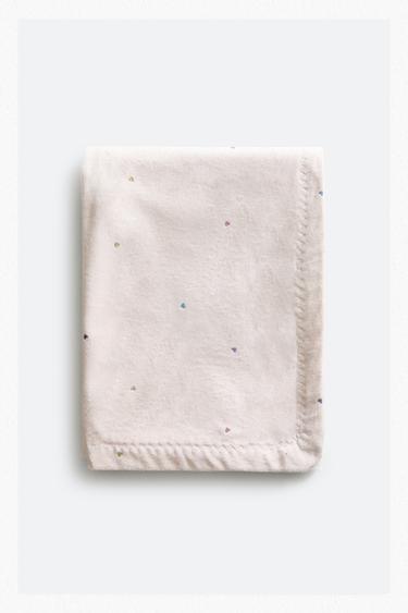 Zara KIDS' HEART PRINT BLANKET - Pink