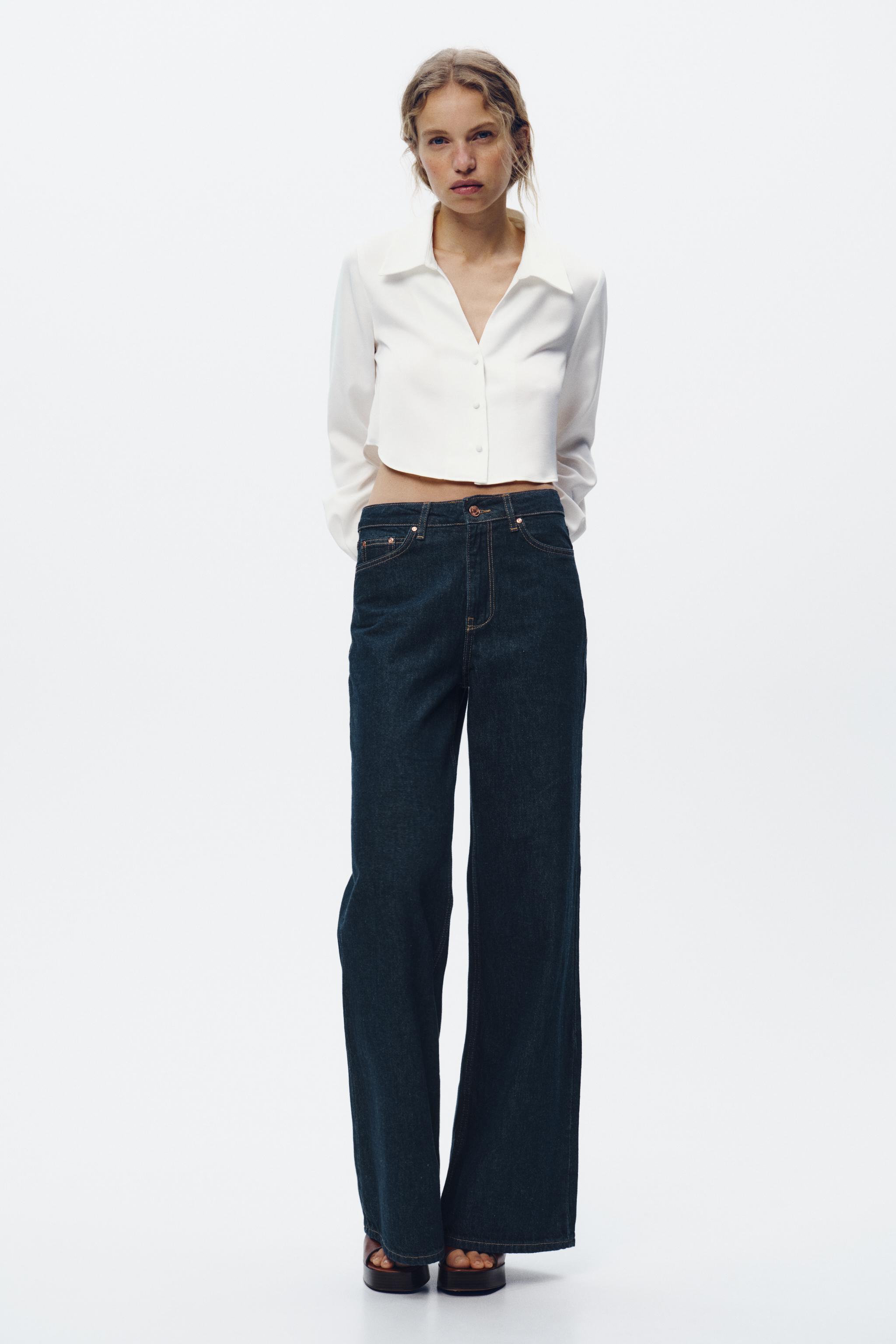 SATIN EFFECT CROPPED SHIRT - White | ZARA United States