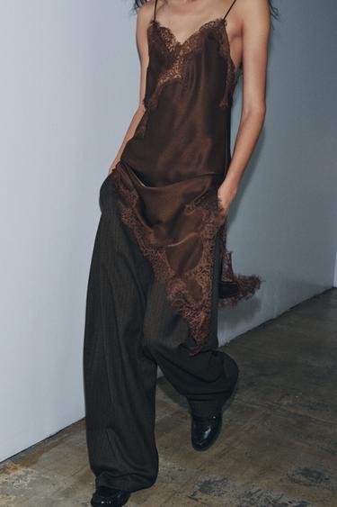 ZW COLLECTION HERRINGBONE BALLOON TROUSERS - Brown by Zara