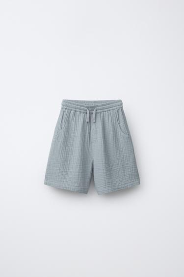 SHORT TEXTURÉ - Bleu / Gris de Zara - Image 0