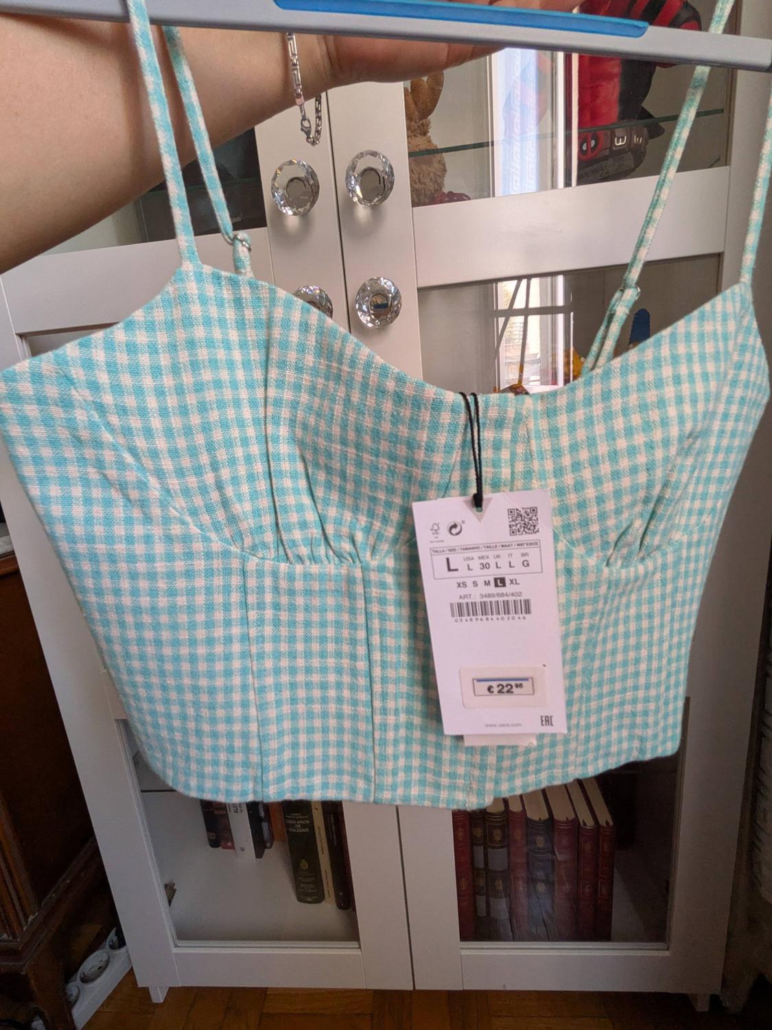 GINGHAM CORSETRY-INSPIRED TOP - Image 6