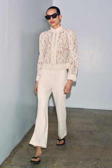 ZW COLLECTION LACE BLAZER - Ecru by Zara