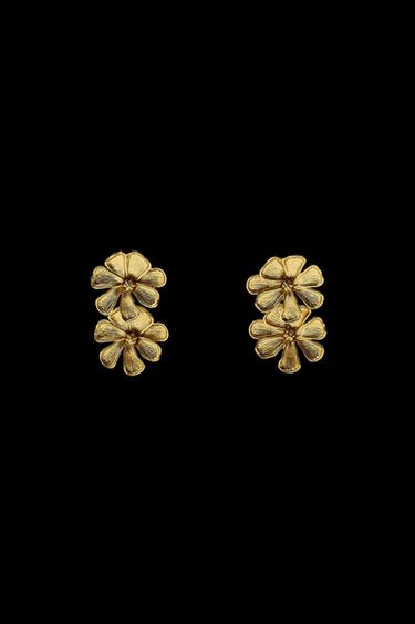 METALLBLUMEN-OHRRINGE - Goldfarben von Zara - Bild 0