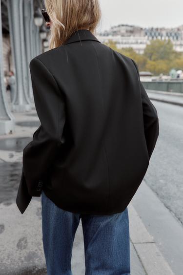 BLAZER CROISÉ OVERSIZE - Noir de Zara - Image 4