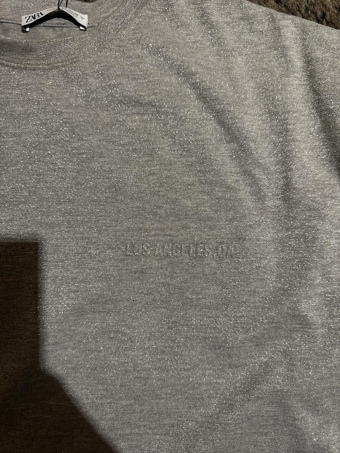 METALLIC THREAD TEXT T-SHIRT - Image 2