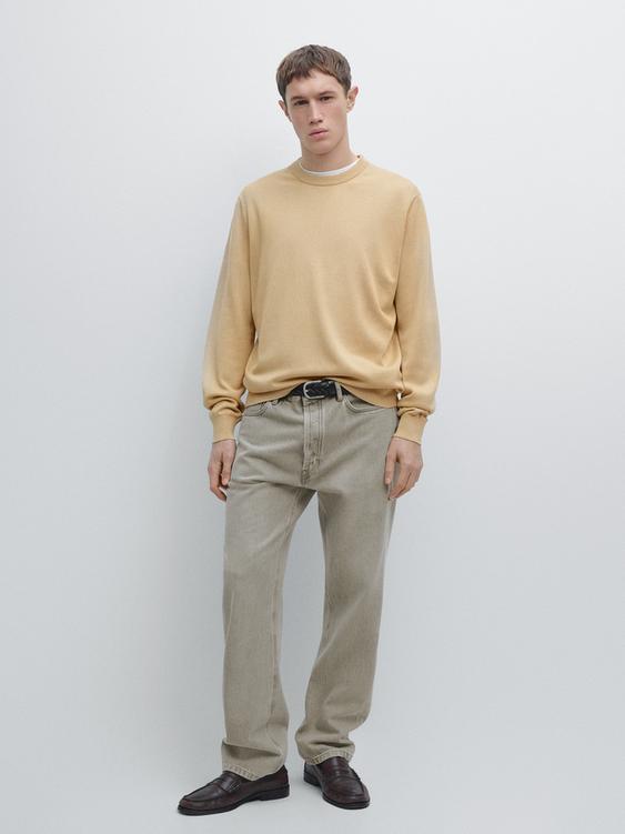 Cotton blend knit sweater