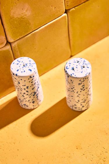 ENSEMBLE SALIÈRE ET POIVRIER GRÈS TACHETÉ - Bleu de Zara - Image 5