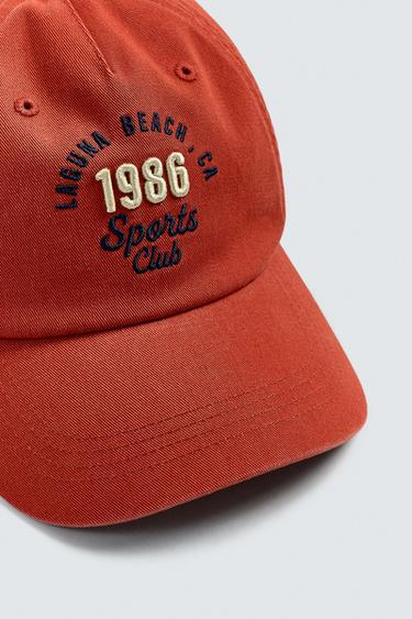 CASQUETTE À INSCRIPTION BRODÉE - Rouge de Zara - Image 6
