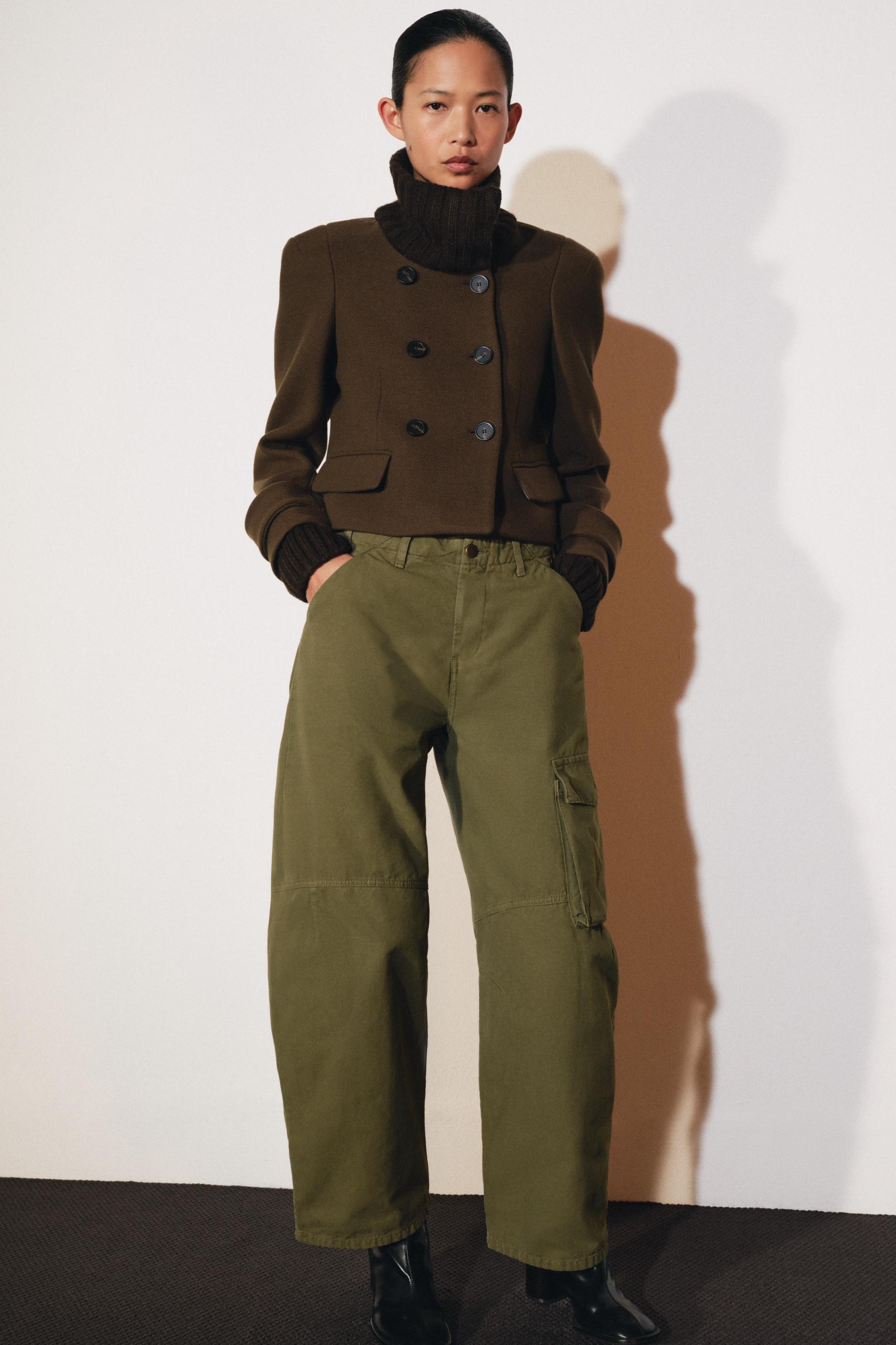 ZW COLLECTION SHORT COMBINED WOOL-BLEND COAT