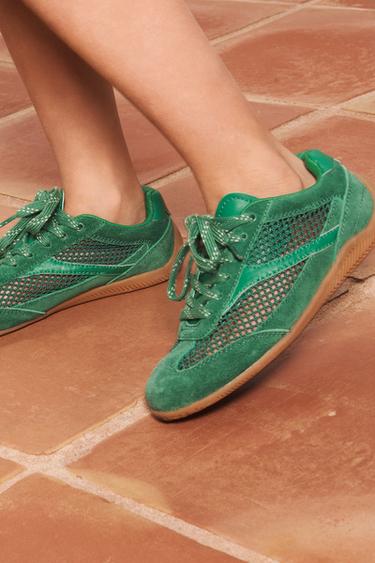 Zara LIMITED EDITION MESH SNEAKERS - Green