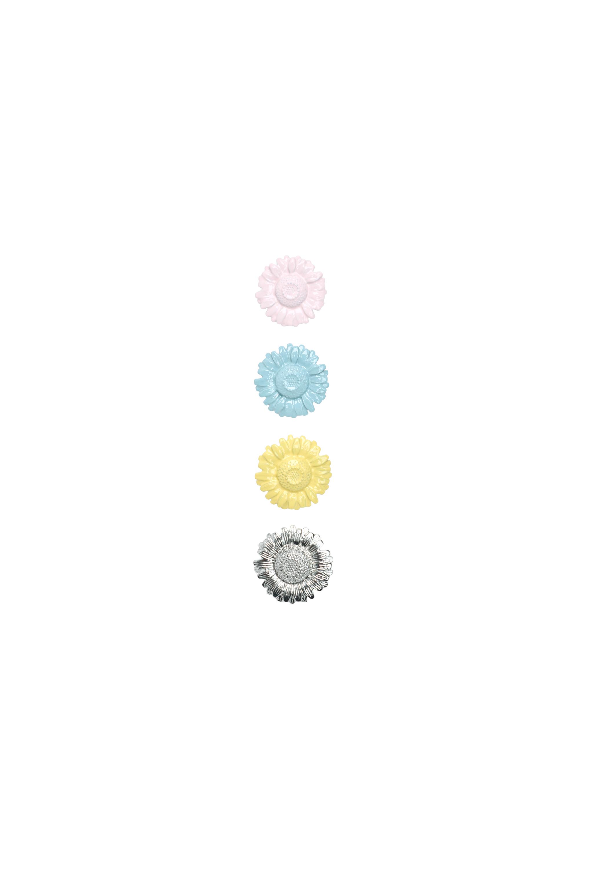 4-PACK OF MIXED FLOWER BROOCHES