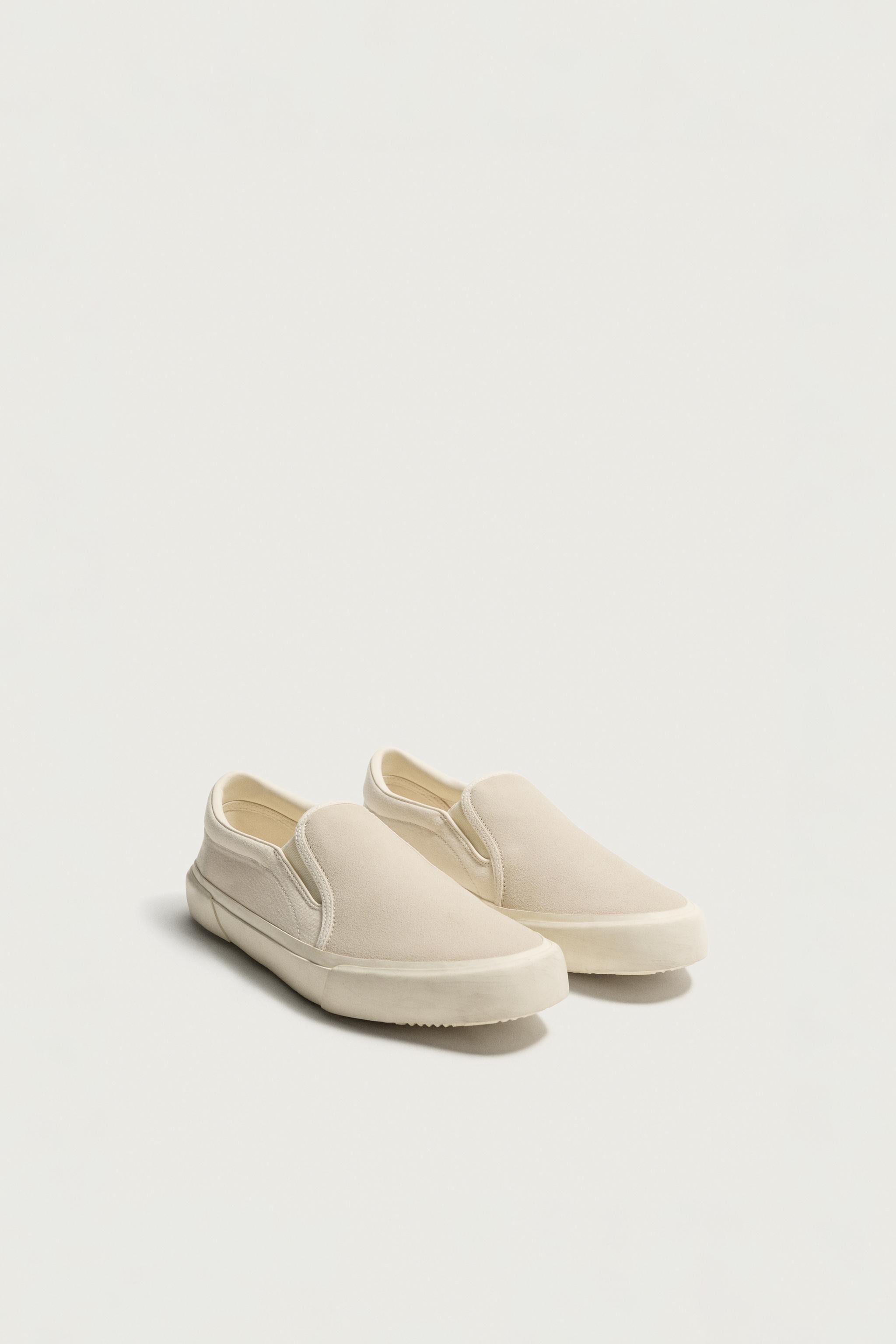 LEATHER MIXED MATERIAL SNEAKERS — White