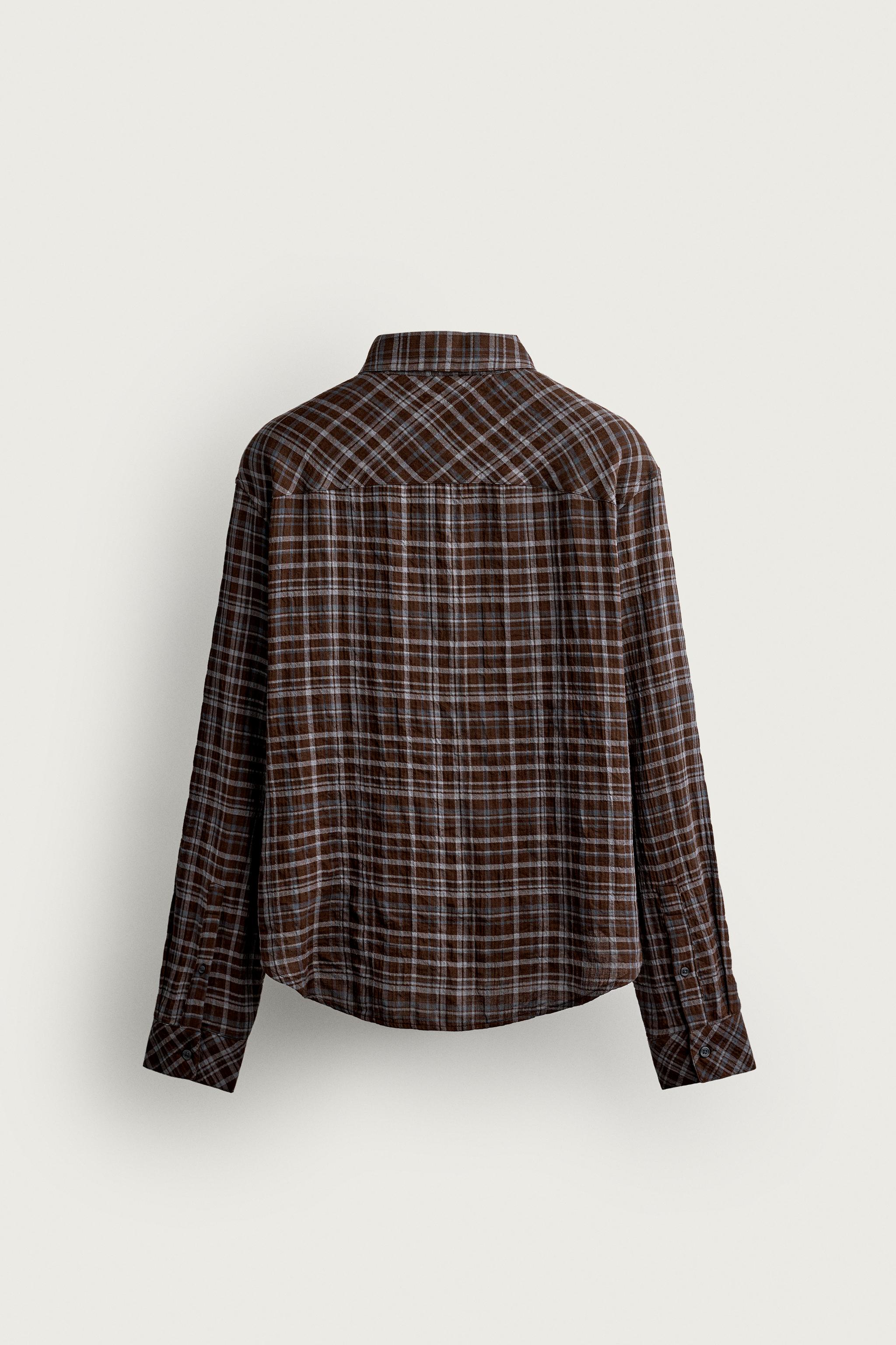 CROPPED FIT PLAID SHIRT