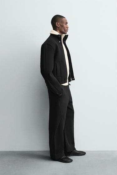NEOPRENE-EFFECT BOXY FIT JACKET - Black by Zara - Image 3