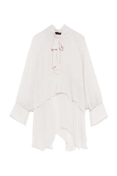 LONG BLOUSE WITH TIE NECK