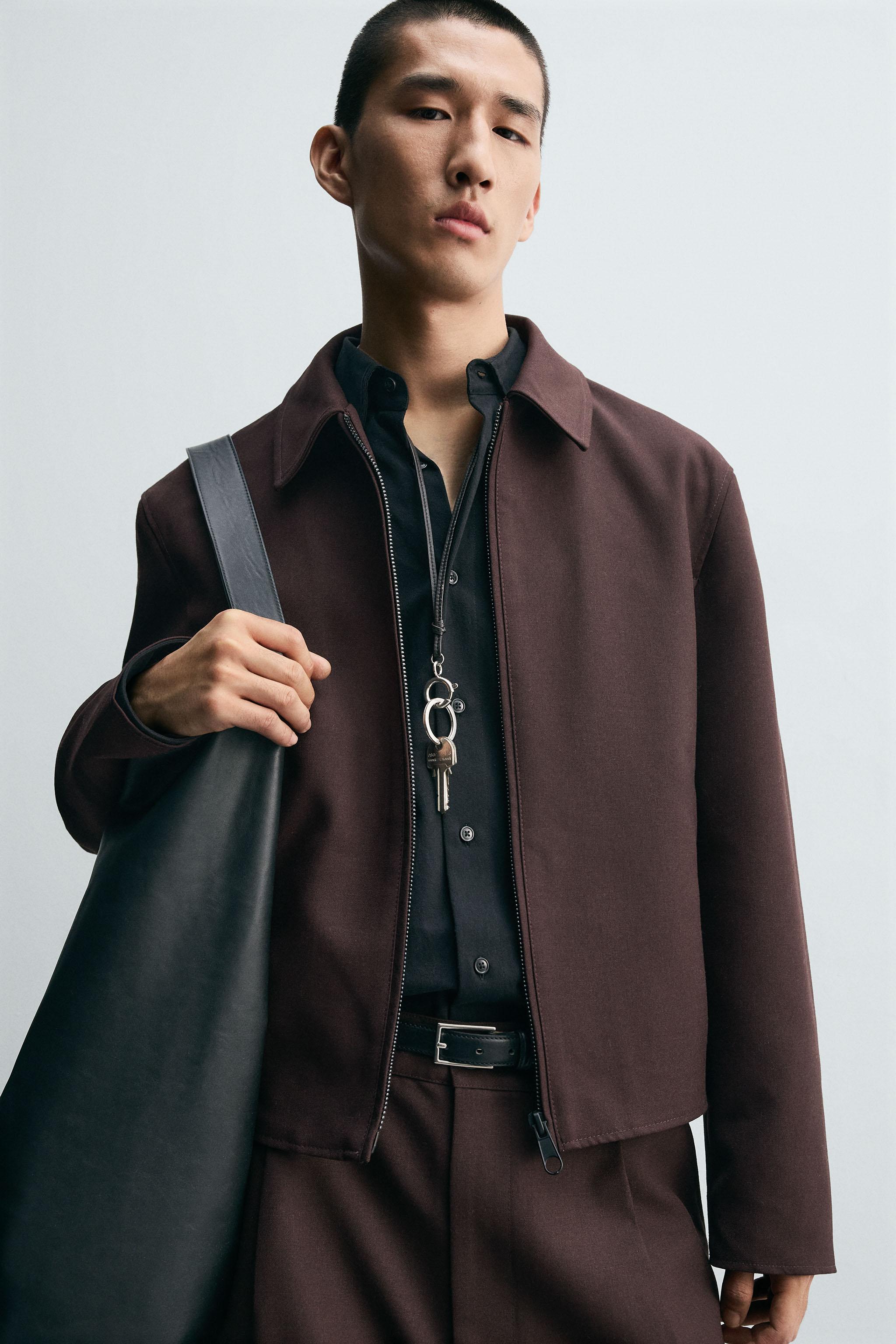 CROPPED FIT JACKET - Khaki | ZARA United States