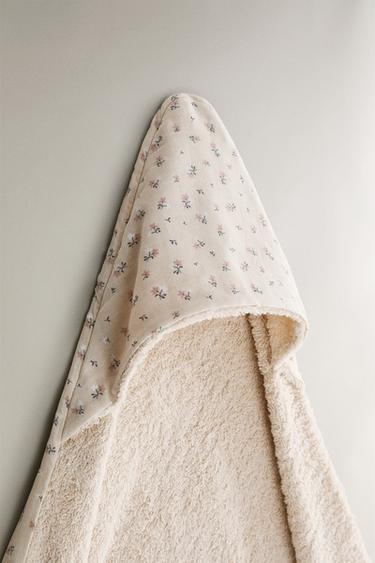 TULIP HOODED BABY BATH TOWEL - Light pink by Zara - Image 1