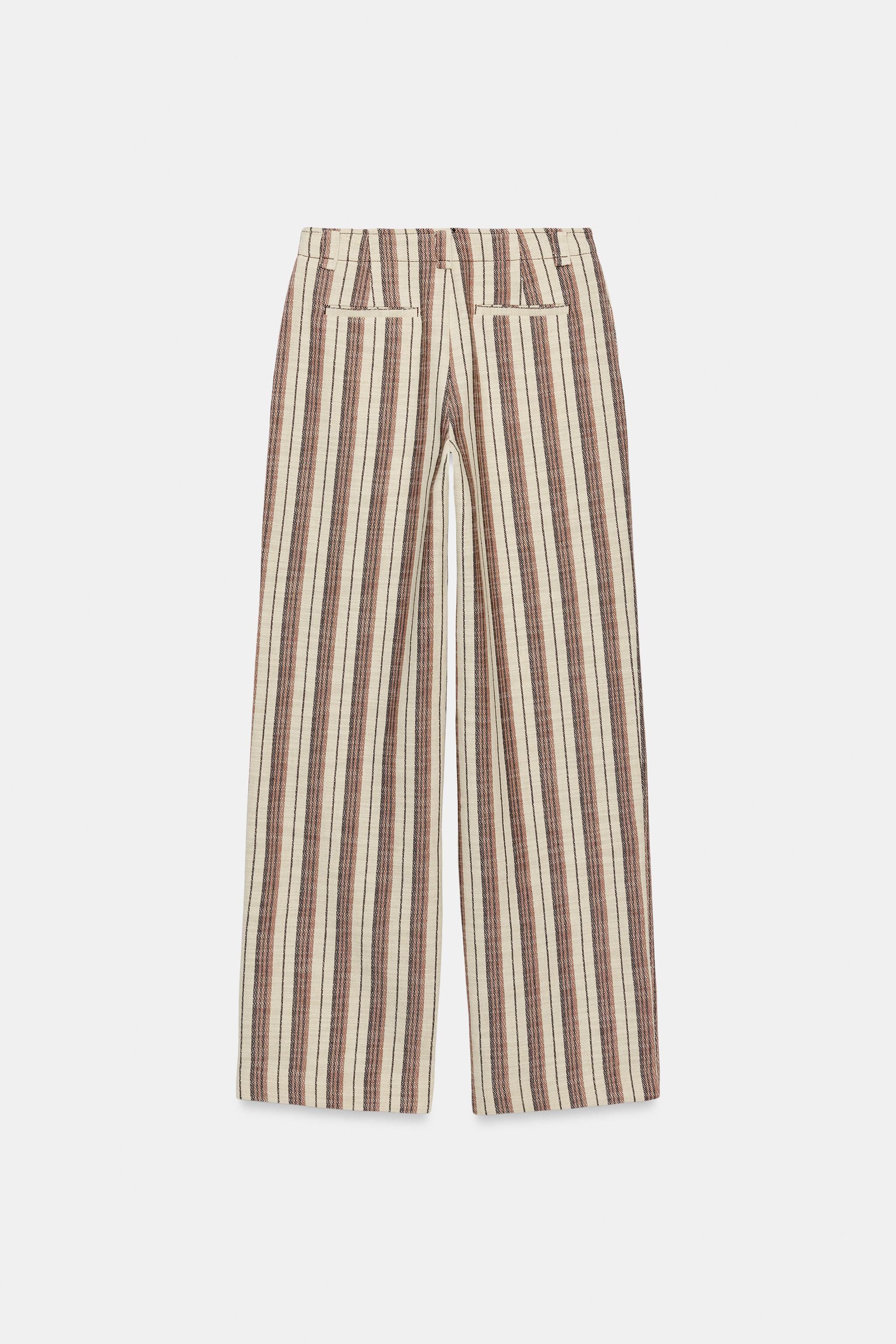 ÇİZGİLİ DÜZ PAÇA PANTOLON - Görsel 7
